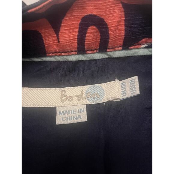 BODEN Printed Notch Neck Sleeveless Shift Dress Pink Blue Size 12R WH361 - Picture 8 of 8